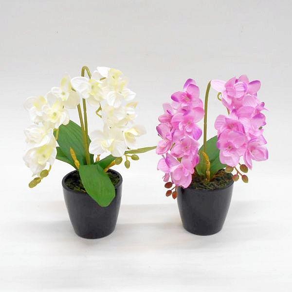 造花 胡蝶蘭】ミニコチョウランポット（ミニオーキッド造花 鉢植え