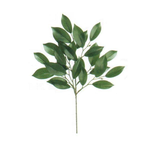 サカキ（榊）の造花です。短めの枝ですが葉が多くリアル感があります。店頭では人気の商品です。全長：約35cm葉長：約5.5〜7cm葉数：28枚人工樹　フェイクグリーン