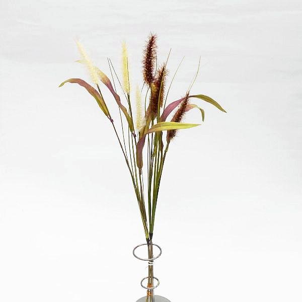 ねこじゃらしの造花。秋のフラワーアレンジ、店舗飾りディスプレイにいかがでしょうか。全長：約45cm穂先：約8cm色：ベージュ、ライトパープル