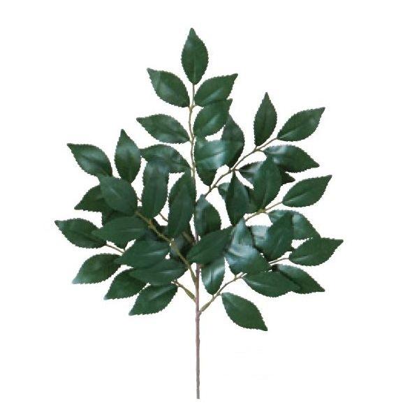 ヒサカキの造花です。葉の作りがよくリアル感があります。2本重ねてボリュームを出して使用されるお客様も多いです。全長：約37cm葉長：約5.5cm造花 フェイクグリーン ひさかき びしゃこ しゃしゃき 仏花 神棚