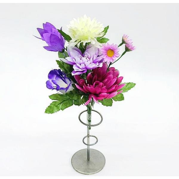 【造花 仏花】ミニ仏花・盆花 24cm（仏壇 お墓 お供え花 供花 小さい仏花）