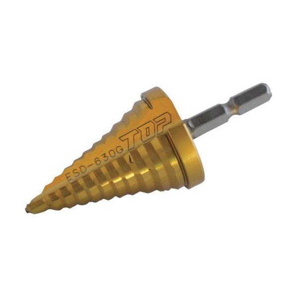 TOP 電動ドリル用ステップドリル 11段 6~30mm ゴールドタイプ TOP 電動ドリル用ステップドリル 11段 6~30mm ゴールドタイプ