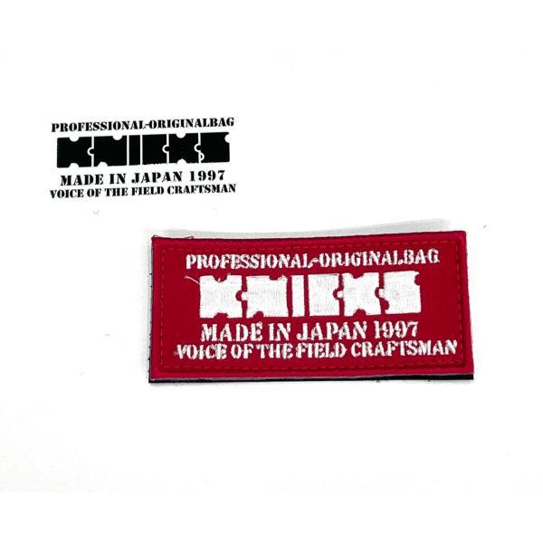 KNICKS（ニックス） W-2RW KINCKSロゴ ベルクロ加工ワッペン 【赤地×白
