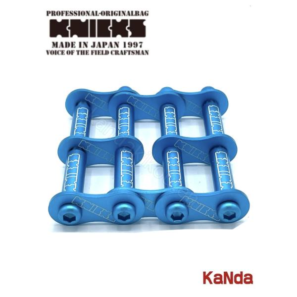 KNICKS　ニックス　ALU-3-BL　【ブルー】　アルミ製金具一式　KNICKSロゴ入り（3連結タイプ・アルマイト加工）