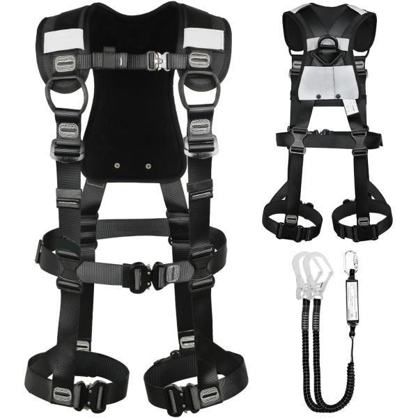 フルハーネス安全帯 新規格適合 墜落制止用器具 安全帯 フルハーネス  2丁掛け 簡単着脱 ハーネス 高所作業 新規格 アルミニウム合金 日本語説明書