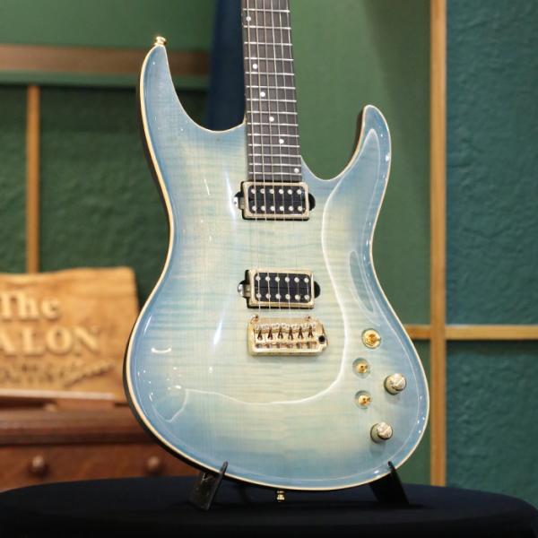 セール Valenti Guitars ヴァレンティーギターズ エレキギター Nebula Carved Ice Blue Dark Burst #08 青 ブルー フレイムメイプル