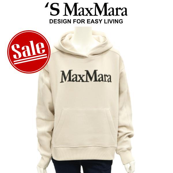 【セール30%オフ】 マックスマーラ パーカー 'S MAX MARA コットン スウェットパーカー ロゴ ライトベージュ 国内正規品