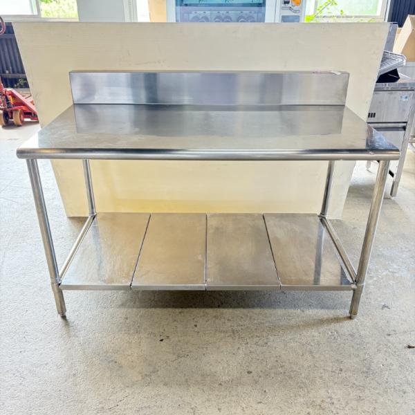 一部地域別途送料有【中古】 業務用 ステンレス 作業台 BG付 幅1340×奥行750×高800mm (No.a291) 厨房機器
