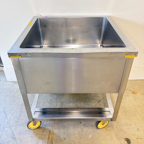 一部地域別途送料有【中古】 業務用 ステンレス 移動式1槽シンク 幅750×奥行750×高800mm (No.a504) 厨房機器