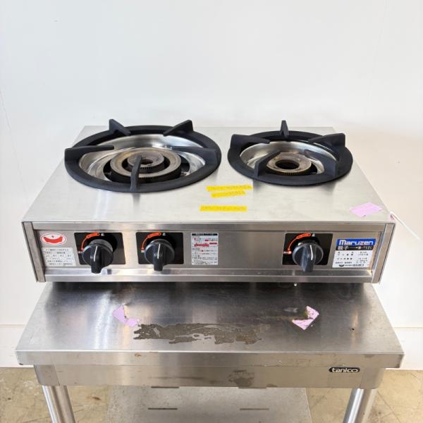 一部地域別途送料有【中古】 ガステーブルコンロ マルゼン M-212C 2023年 プロパンガス 595×420×160 a538 業務用 厨房機器
