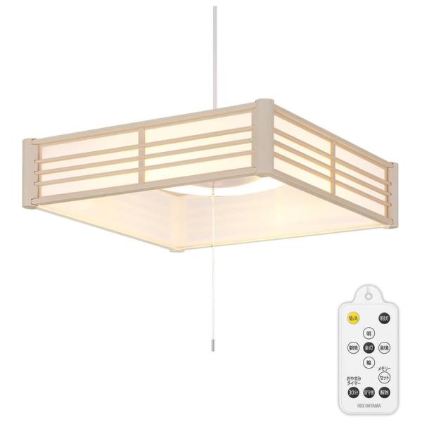 他サイト： アイリスオーヤマ 和風LEDペンダントライト 調光調色 12畳 ホワイト PL12DL-J2の商品画像