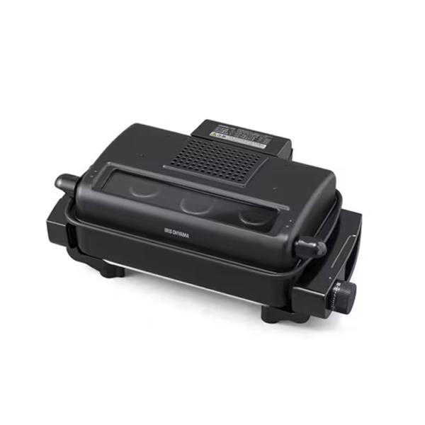 ブランド名アイリスオーヤマ品番EMT-1103-B商品名マルチロースター 容器付 ブラック商品サイズ（mm）幅496×奥行306×高さ192重量4.2kg電源AC100V（50／60Hz共用）消費電力1100Wタイマー30分（電源スイッチ兼...