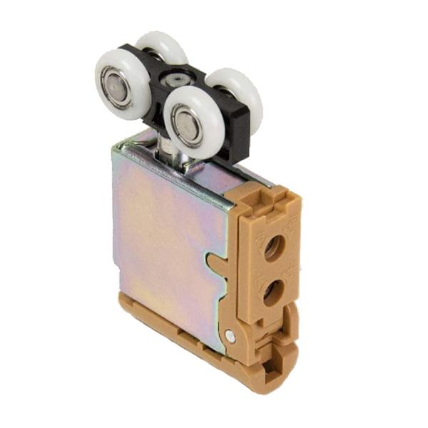 スガツネ LAMP 上吊式引戸部品 上ローラー（掘込用） FD30SP-WRH ライトブラウン 有色クロメート処理 亜鉛合金/ポリアセタール（POM）