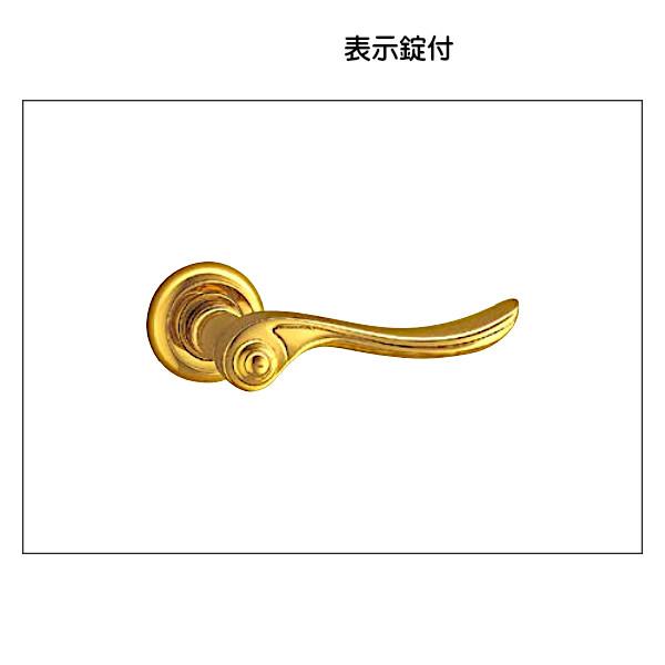 レバーハンドル 【ユニオン】 UL305-001+WES01007 ブラスミラー 【表示錠付】(専用座金付) 片開用 内外/1セット 左・右吊元ご指示ください