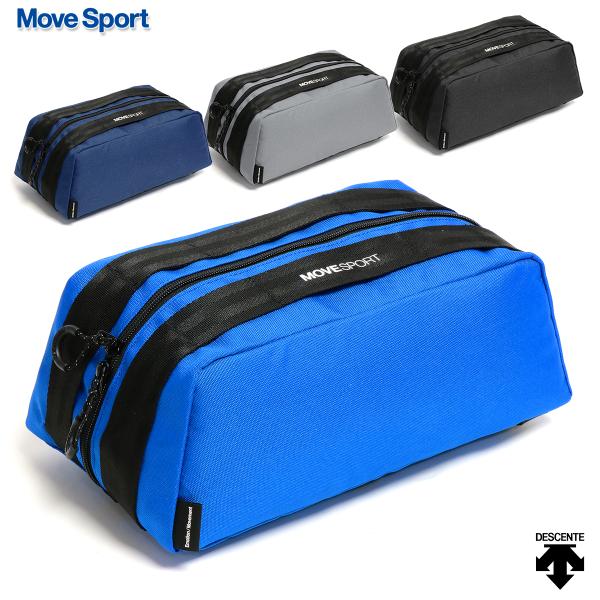 ムーブスポーツ デサント シューズケース シューズバッグ スパイクケース はっ水 中学生 高校生 大学生 部活 スポーツ サッカー 野球 バスケットボール■カラーBK BL GY NV■サイズ   W約32cm×H約12cm×D約18cm/...