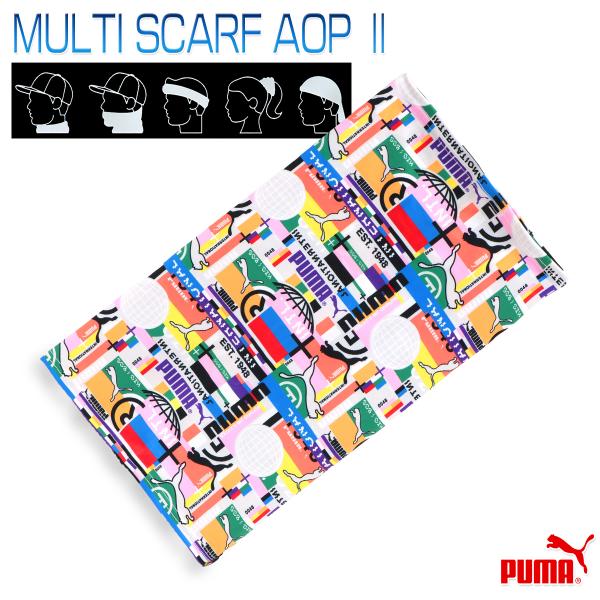プーマ ネックシェード 日除け 紫外線対策 スカーフ マフラー ヘアバンド ターバン メンズ レディース 男女兼用/MULTI SCARF AOP 2 054119