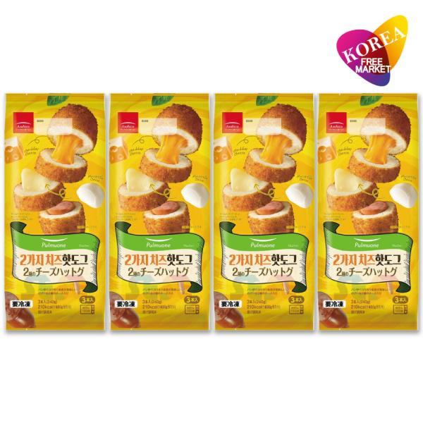 風味豊かなチェダーチーズとモッツァレラチーズ入り2種のチーズハットグ　3本韓国屋台の名物チーズハットグを電子レンジで温めるだけで楽しめます。はじめにのびるチーズ、そのあとぷりぷり食感のソーセージが出てきて、驚きの組み合わせで２度楽しめます。...