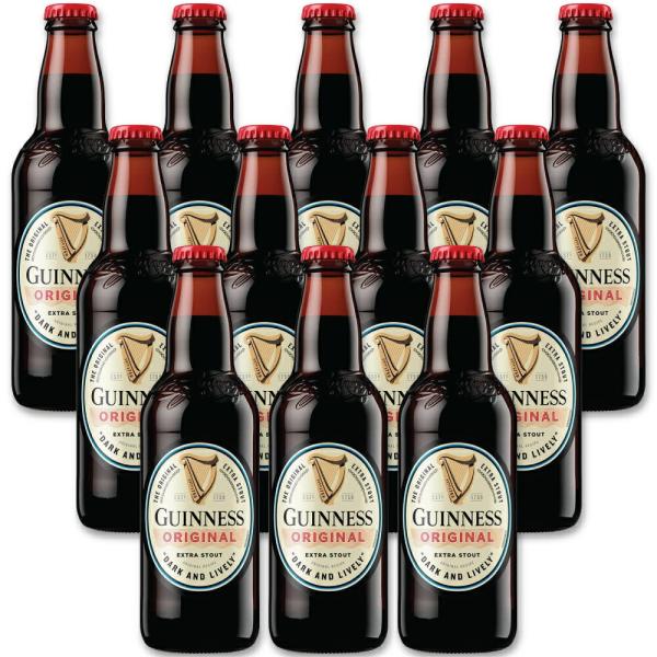 黒ビール　ギネスビールエクストラスタウト３３０ｍＬ瓶 24本箱売り　輸入ビール　海外ビール　ローストされた大麦の味わい黒ビール父/洋酒/美味しい/韓