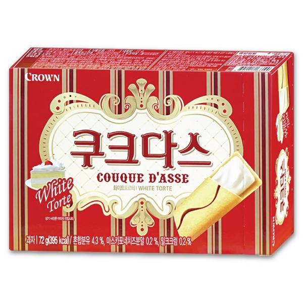 クラウン ククダス 72g ホワイトチョコ入りクッキー ククダス ホワイトチョコ クラウン 韓国お菓子 お菓子 韓国 チョコ クッキー クックダス ククタス