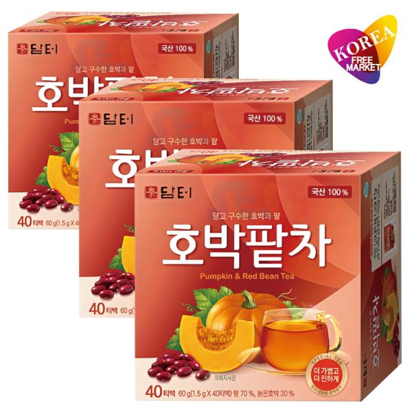ダムト カボチャ小豆茶 60g (1.5g×40ティーバッグ) 3個セット / 韓国お茶 ホバッパッチャ かぼちゃあずき茶