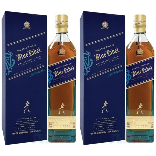 正規品ジョニーウォーカー ブルーラベル 750ml 2本セット 新型 / イギリス ブレンデッドウイスキー ギフトBox入り  johnnie walker blue labe Whisky