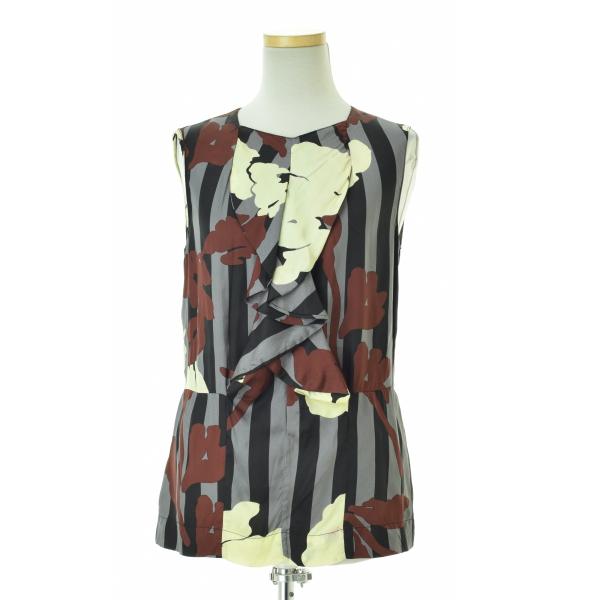 【MARNI】フリル プリントノースリーブブラウス MARNI（マルニ） フリル プリント ノースリーブブラウス : ブランド