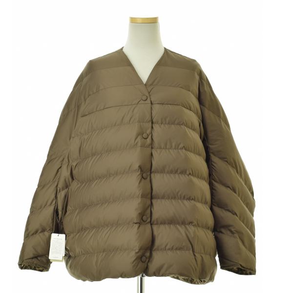 マニプリ ダウン ジャケット リバーシブル アウター フェザー 茶 白 M manipuri / マニプリ 23AW 0133402105 リバーシブル レオパード