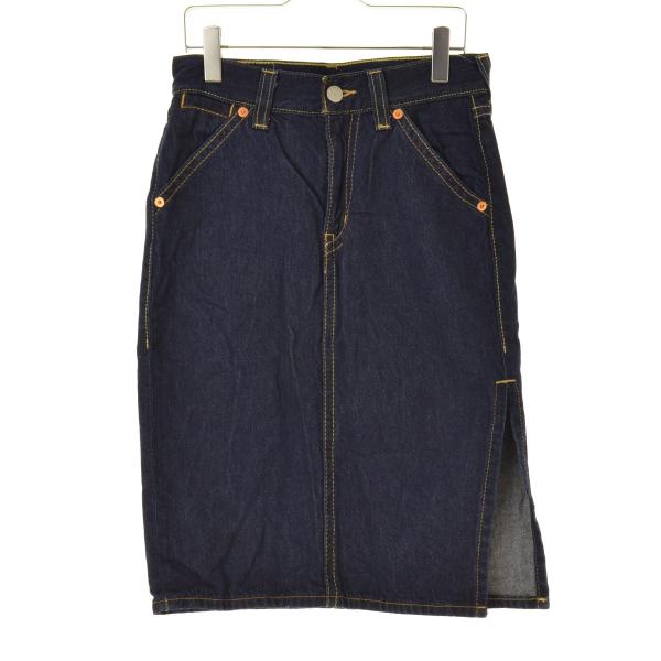 Levi's501 リメイクデニムラップスカート　ブラックデニム　古着屋購入 Levi's501 リメイクデニムラップスカート インディゴデニム 古着