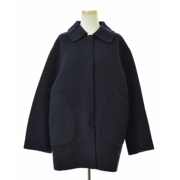 ドゥクラッセ THE CLASSE カシミヤ混ウールリバーショートコート カシミヤ混ウールリバー・ショートコート/40代50代からのレディース