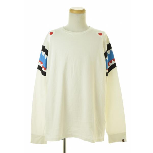 A BATHING APE シャークプリント長袖Tシャツ A BATHING APE（アベイシングエイプ） SHARK シャーク 長袖Tシャツ