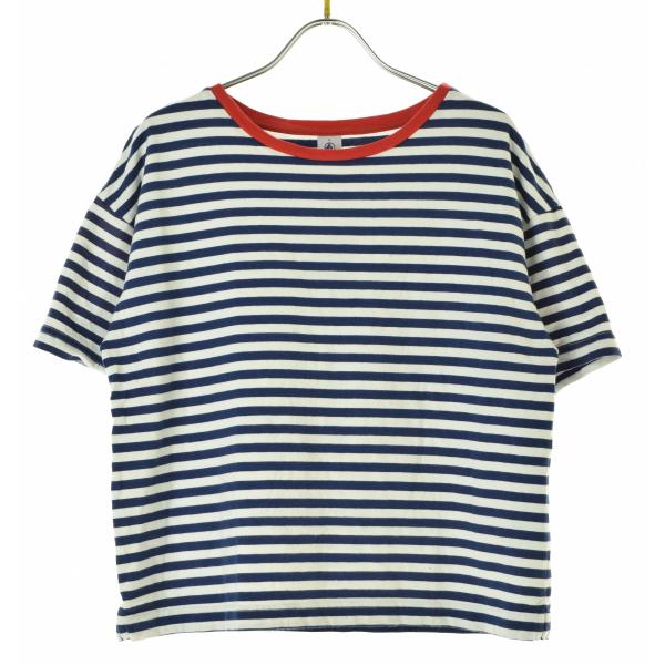 PETIT BATEAU（プチバトー） ボーダー 五分袖Tシャツ : ブランド古着の