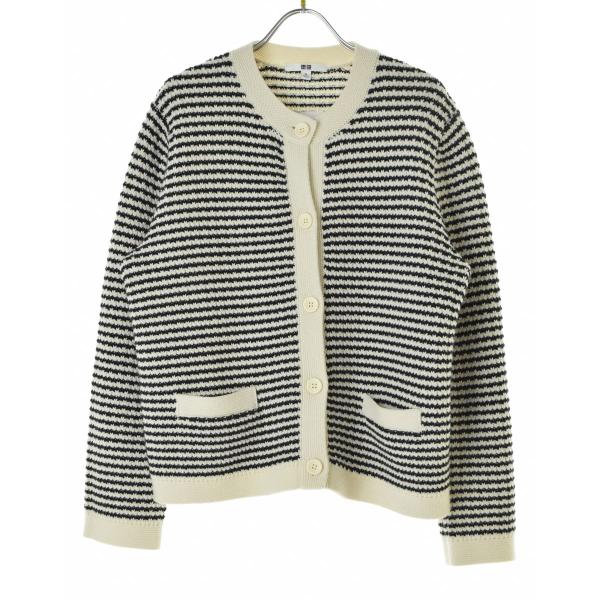 UNIQLO / ユニクロ 24SS 466366 ニットショートジャケット ボーダー ジャケット
