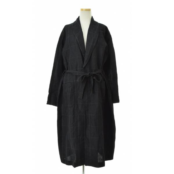 Unpeu Femme / アンプーファム ウィンドウペン ウールリネン コート