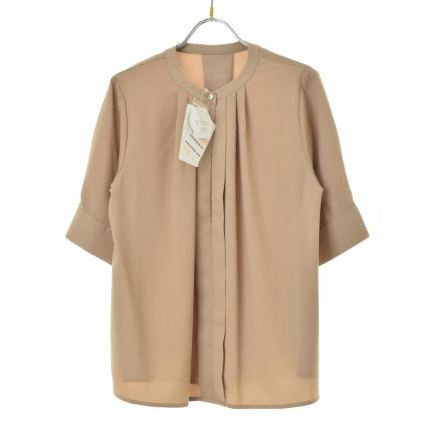 VIS / ビス BVH-30070 【防シワ】【2WAY】フロントタック5分袖ブラウス 五分袖ブラウス