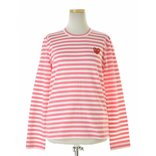 COMME des GARCONS PLAY / コムデギャルソン プレイ AD2023 AZ-T277 ハート ボーダー 長袖Tシャツ