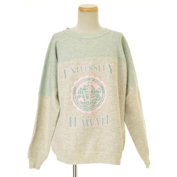 VELVA SHEEN / ベルバシーン 80s〜 USA製 2トーン カレッジプリント 長袖スウェット