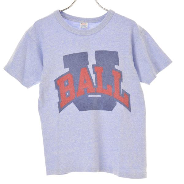 Champion 80s トリコタグ 88/12 染み込み3段プリント Tシャツ Champion（チャンピオン） 80s トリコタグ 8812ボディ U BALL 染込み