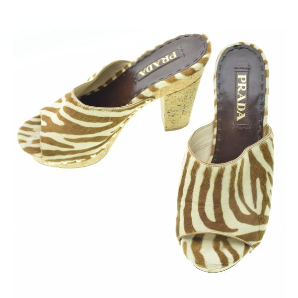 サンダル プラダ ミュール 中古 ハラコ PRADA / プラダ ハラコ サンダル : ブランド古着の買取販売