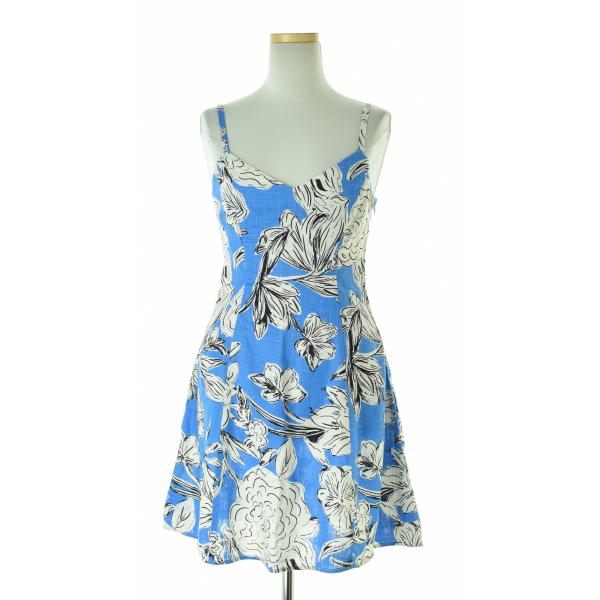 ZARA（ザラ） 8372/092/330 フラワー柄レーヨンリネン ミニドレス