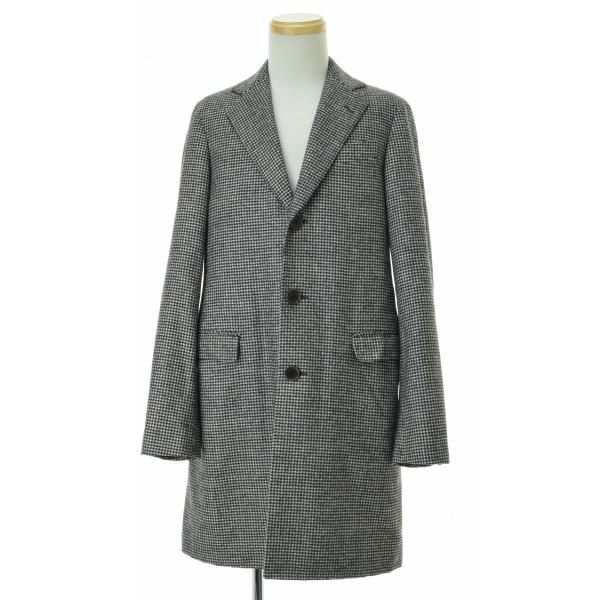 【極美品】インヘイルエクスヘイル・チェスターコート・カシミヤ・グレー千鳥格子・M INHALE EXHALE / インヘイル エクスヘイル カシミヤブレンド ハウンド