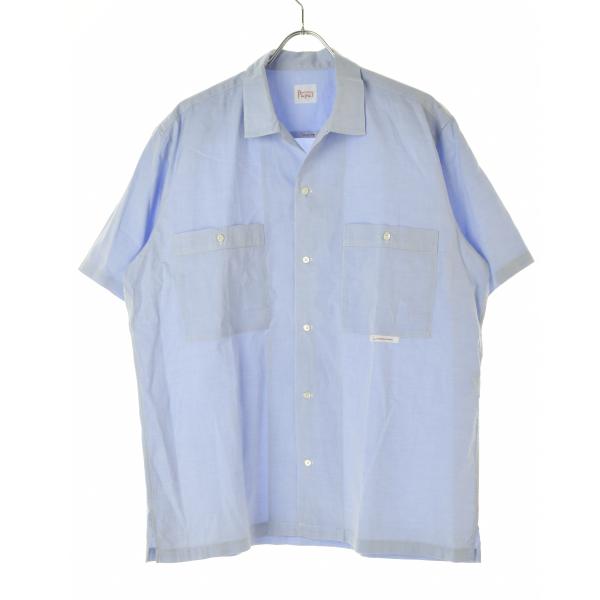 美品⭐︎Papas 半袖シャツオープンカラーグレーリネン100% L