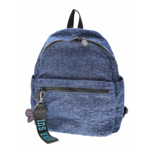 アナスイ リュック 蝶チャーム バタフライキルトデニムネイビー