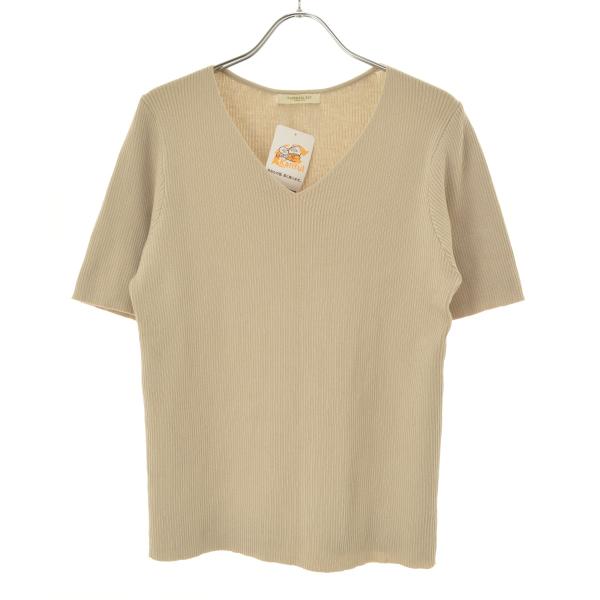 CLASSICAL ELF / クラシカルエルフ ce1020235 Vネックハーフスリーブリブニット 半袖ニット