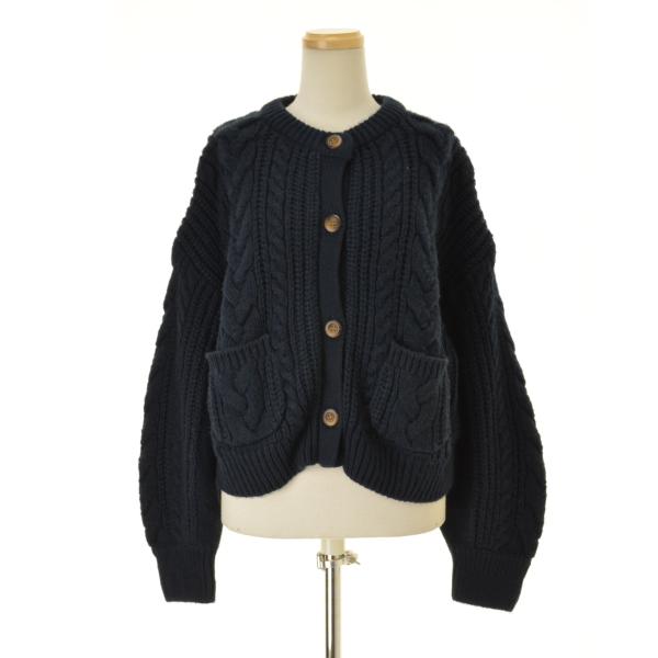 GU / ジーユー ケーブルクロップド 長袖カーディガン