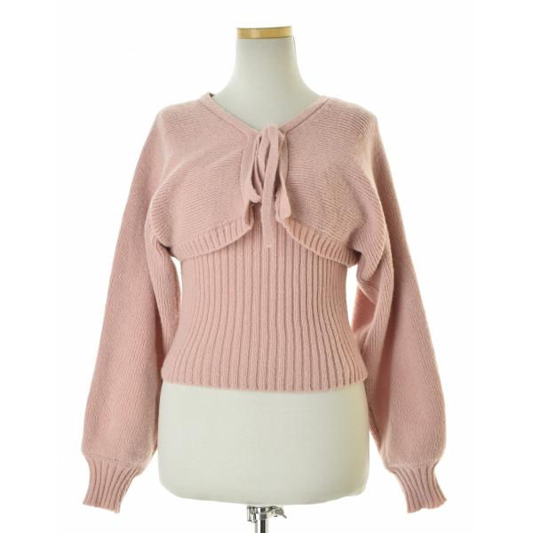 GRL / グレイル gf28 クロップド丈カーディガン×キャミソールニットアンサンブル 長袖カーディガン