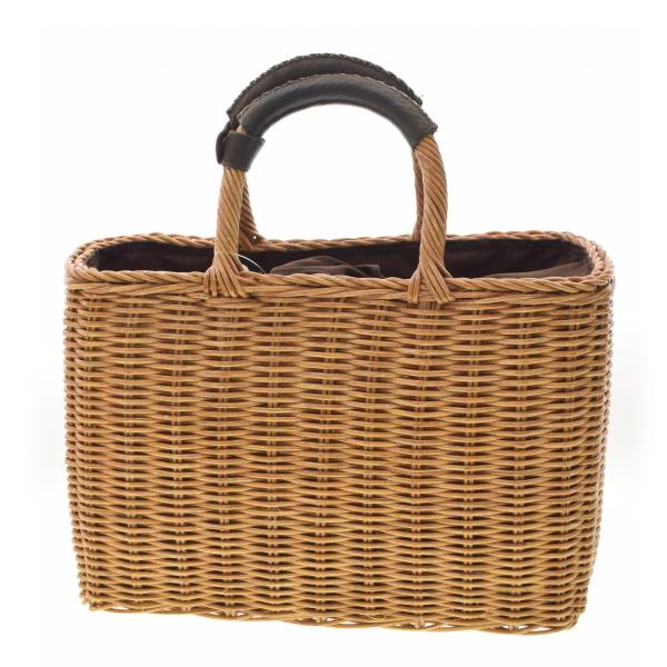 The Bagmati / バグマティ ウィッカー編み レザーハンドル かご バッグ