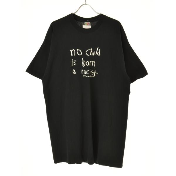 FRUIT OF THE LOOM / フルーツオブザルーム 90s USA製 no child is born a racist メッセージプリント 半袖Tシャツ