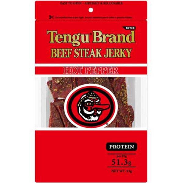 天狗 テング ビーフ ステーキ ジャーキー ホット 93g : 食品のネット