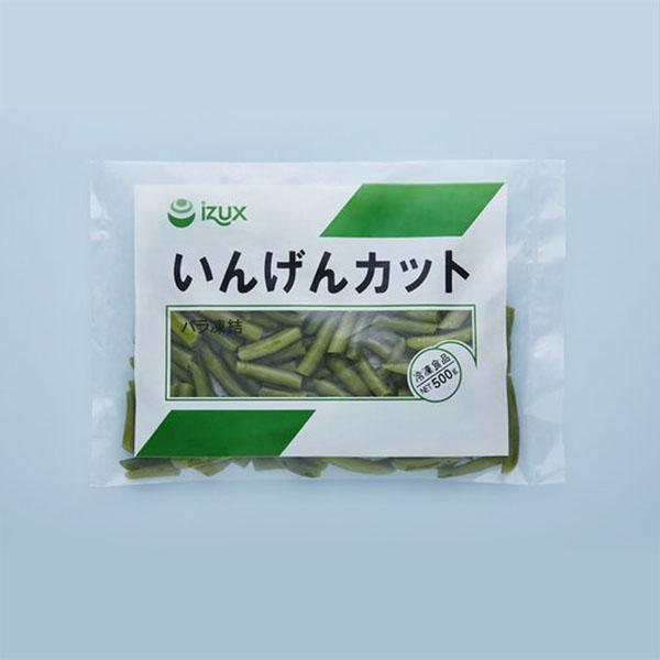 成熟前の若莢を収穫し、鮮度を保つように急速凍結した商品です。３〜５ｃｍカットでバラ凍結（ＩＱＦ）しました。内容量：５００ｇ【冷凍】