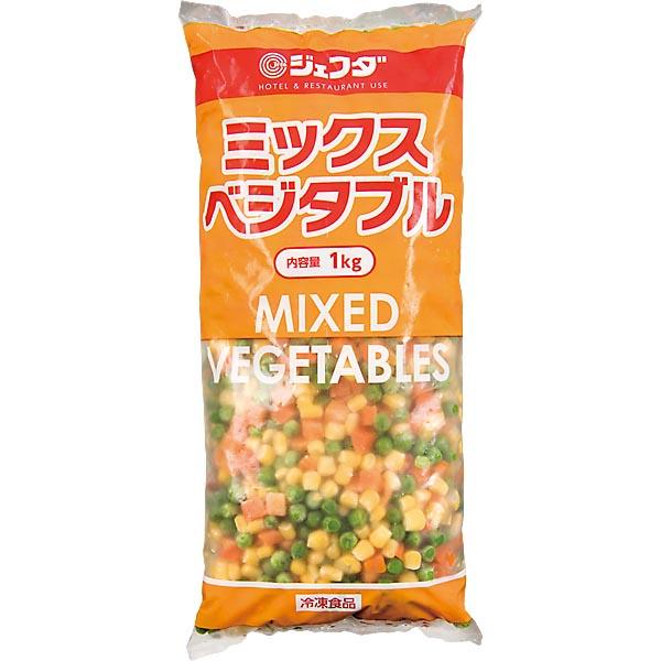にんじん、とうもろこし、グリーンピースの野菜ミックスです。収穫後に短時間で処理加工を行った原料を使用しています。彩り鮮やかな付け合せの定番です。【内容量：１ｋｇ／冷凍便】